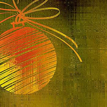 艺术,圣诞球,橙色,金色,彩色,抽象图案,绿色,金色背景