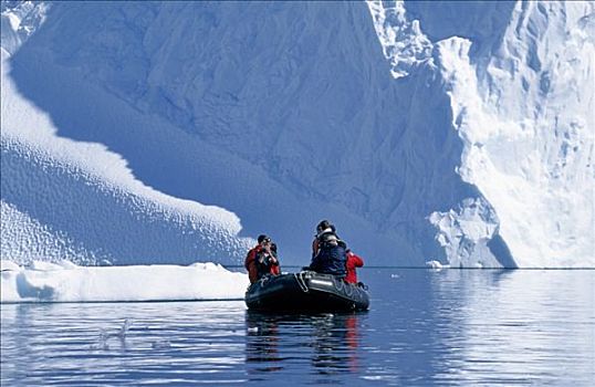 南极,游客,黄道十二宫,巡航,冰山,靠近,岛屿