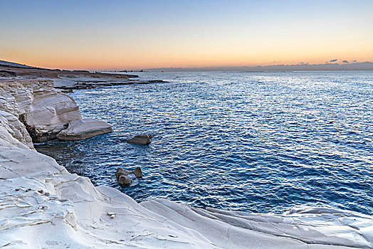 塞浦路斯,利马索,晶莹,水,白色,石头,海滩,黎明