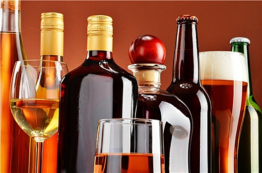 瓶子,玻璃杯,种类,酒