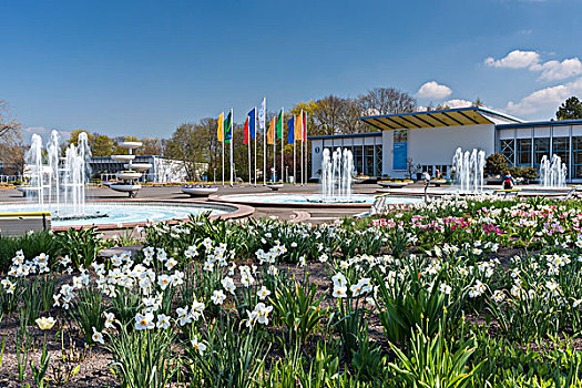 喷泉,展厅,爱尔福特,图林根州,德国,欧洲