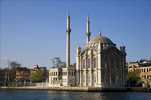 清真寺,站立,水边,一个,漂亮,博斯普鲁斯海峡,乡村,伊斯坦布尔