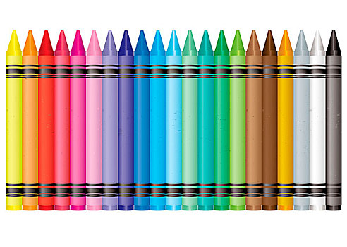 收集,蜡笔画,彩色,彩虹