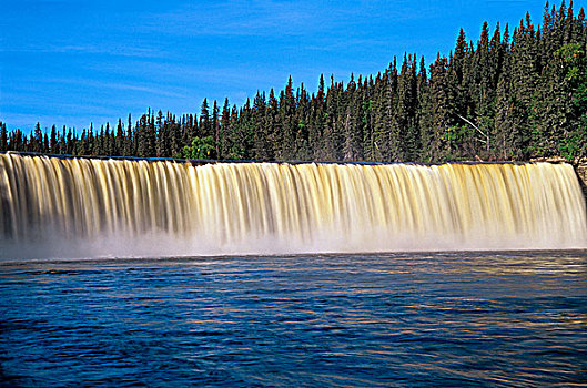 女士,瀑布,河,加拿大西北地区,加拿大