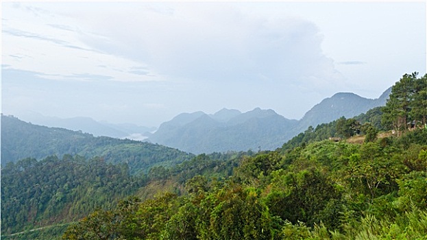 视点,山,清迈省,泰国