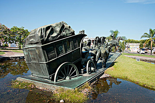 乌拉圭,蒙得维的亚,公园,马车,雕塑,艺术家,大幅,尺寸