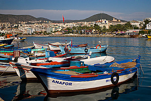 中东,土耳其,渔船,港口,库萨达斯,爱琴海