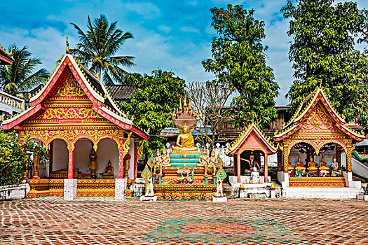 佛教寺庙,省,老挝,亚洲