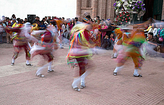南美,秘鲁,服装,舞者,正面,教堂,圣母玛利亚,雕塑,节日,八月,动感