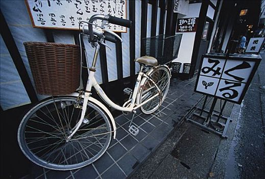 自行车,人行道,东京,日本