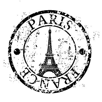 矢量,插画,隔绝,巴黎,象征