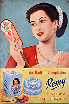 年轻,印度女人,广告牌,泰米尔纳德邦,印度南部,印度,亚洲