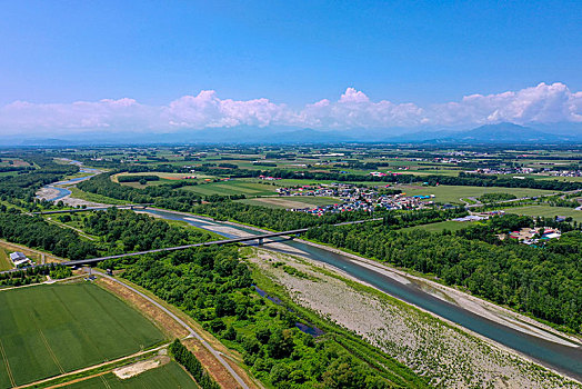 航拍,北海道,日本