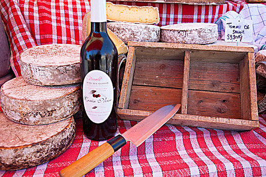葡萄酒,奶酪,出售,市场,高尔德,普罗旺斯,法国