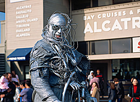 现场演出,雕塑,渔人码头,旧金山