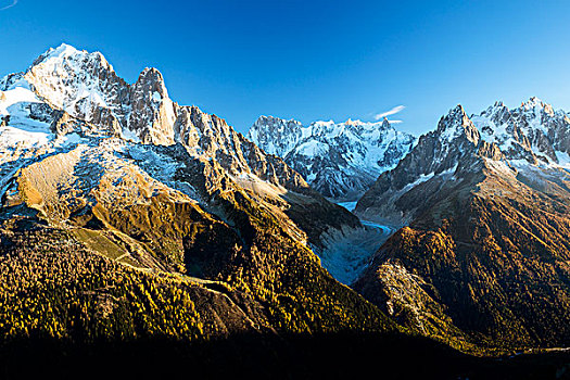 勃朗峰,早晨,夏蒙尼,阿尔卑斯山,法国,欧洲