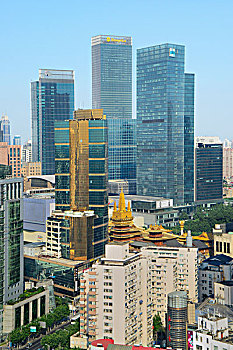 摩天大厦,现代建筑,上海静安区,办公大楼,全球商务,地标建筑,城市建设,商业区,购物中心,繁华,都市风光,亚洲,亚太,中国,上海,自然风光