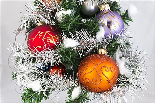 装饰,圣诞节,彩球,圣诞树