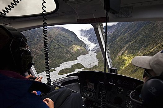 直升飞机,飞,远足者,冰河,南岛,新西兰