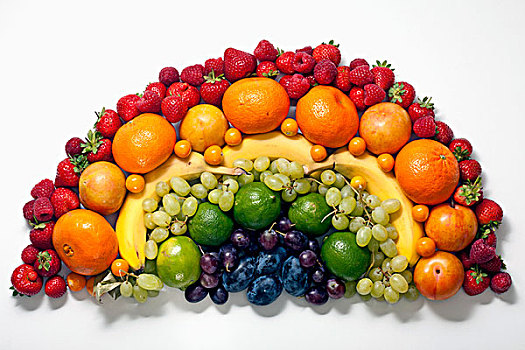 多样,水果,放置,形状,彩虹