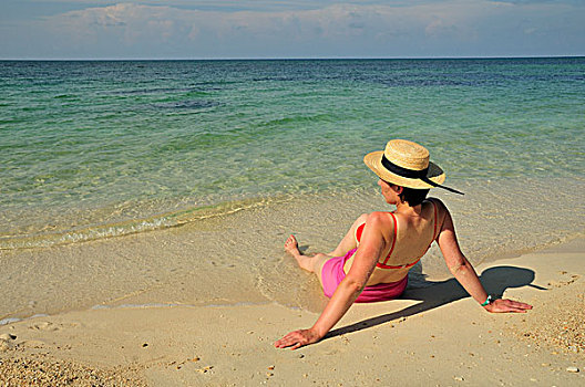 旅游,海滩,干盐湖,肘,靠近,特立尼达,古巴,加勒比