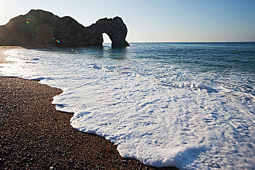 海浪,自然,石灰石,拱形,海滩,杜德尔门,侏罗纪海岸,英格兰