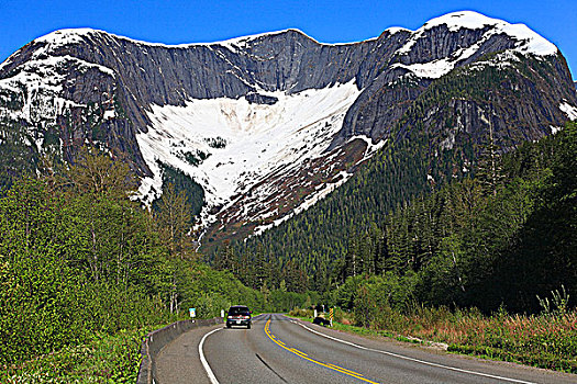 山景,挨着,公路,平台,王子,不列颠哥伦比亚省,加拿大