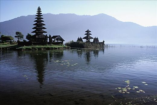 印度尼西亚,巴厘岛,布拉坦湖,水,庙宇