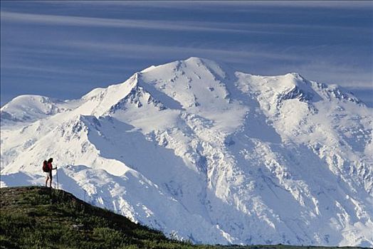 远足者,苔原,麦金利山,背景