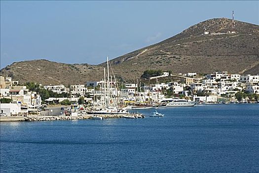 泊船,港口,帕特莫斯岛,多德卡尼斯群岛,希腊