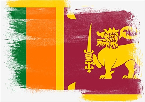 旗帜,斯里兰卡,涂绘,画刷