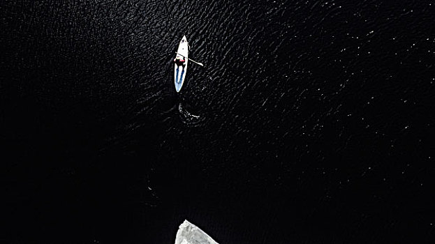 航拍,靠近,浮冰,罗浮敦群岛,挪威