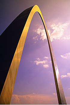 圣路易斯拱门,日落,密苏里,美国