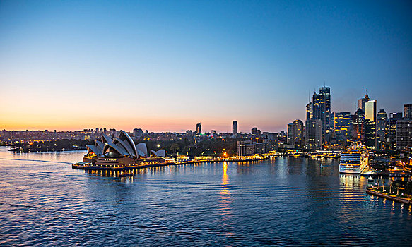 环形码头,石头,黄昏,天际线,悉尼歌剧院,歌剧院,金融区,银行,地区,悉尼,新南威尔士,澳大利亚,大洋洲