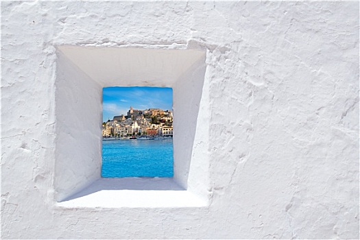 伊比萨岛,地中海,白墙,窗户