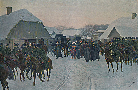 离开,法国人,军队,1812年,1896年,艺术家,未知