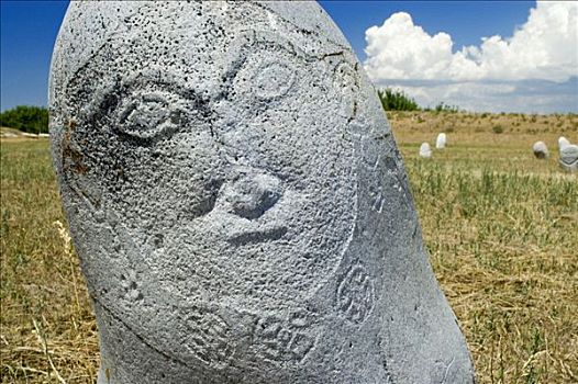 历史,墓地,石头,丝绸之路,吉尔吉斯斯坦