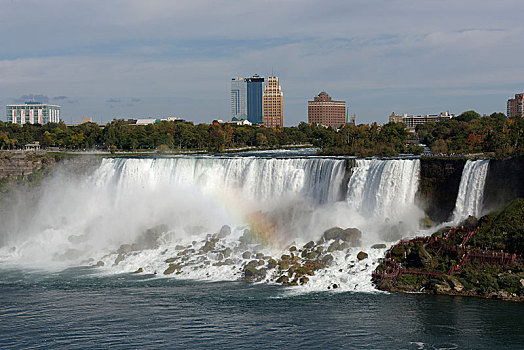 美洲瀑布,彩虹,瀑布,风景,尼亚加拉瀑布,省,安大略省,加拿大,北美