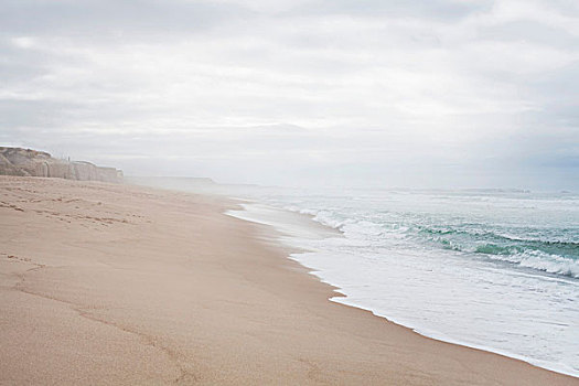 安静,海滩风景,模糊,地平线