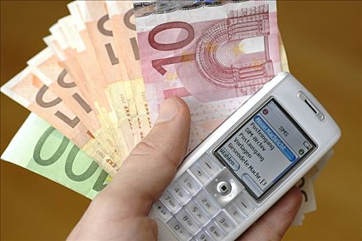 手机,欧元,钞票