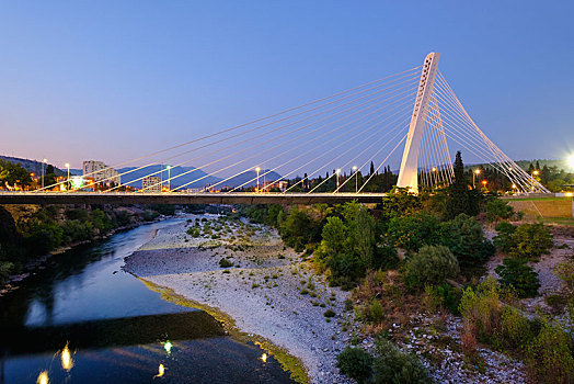 千禧桥,河,波德戈里察,黑山,欧洲