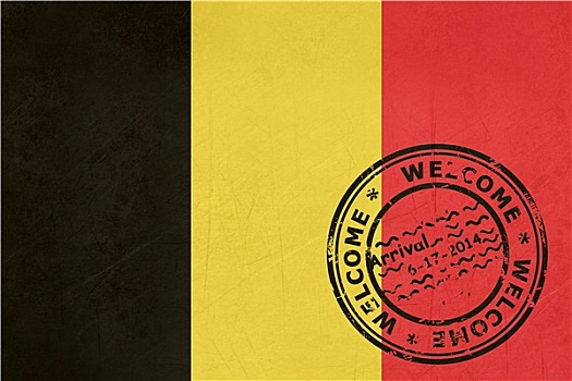 欢迎,比利时,旗帜,护照