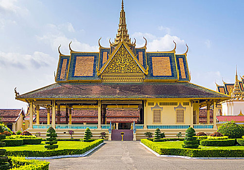 亭子,皇宫,复杂,金边,柬埔寨,亚洲
