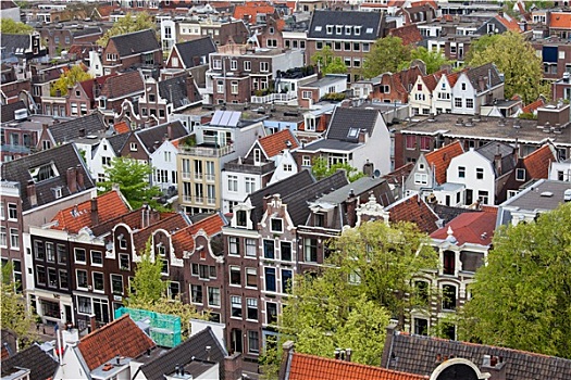 老,地区,阿姆斯特丹,俯视