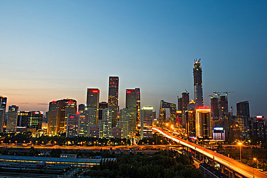 北京国贸cbd夜景,城市风光
