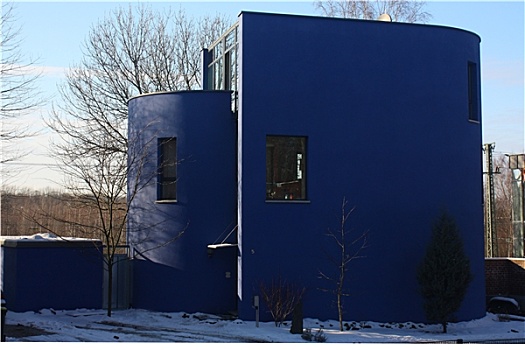 蓝色,房子