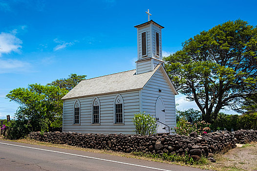 教堂,岛屿,莫洛凯岛,夏威夷,美国,北美