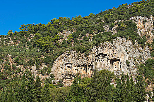 石头,陵墓,卡诺思,靠近,马尔马里斯,土耳其,爱琴海,海岸