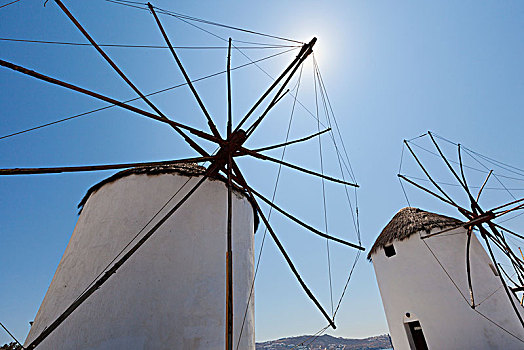 传统,风车,米克诺斯岛,希腊