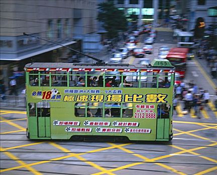 双层巴士,缆车,香港,中国
